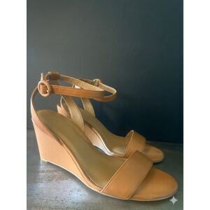 Nordstrom Rack Wedge Sandal 11 Ankle Strap Summer Classic Chic Nude Tan Carrie